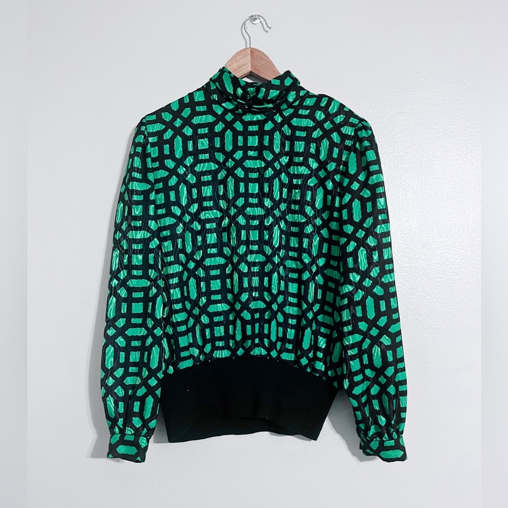 Lindsey Blake Vintage Retro Geo Print Blouse